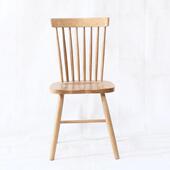 家用实木餐椅温莎椅白木酒店餐桌实椅餐温莎椅厅简靠背约椅木椅橡