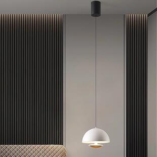 手扫感应床头吊灯代简现小532约奶油风卧室吊可升降餐厅灯吧台吊