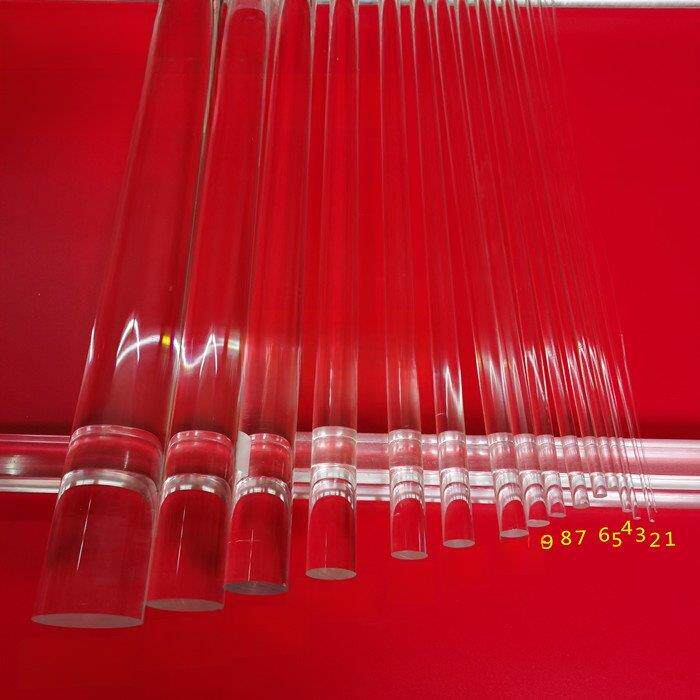 高透明有机玻璃棒丙烯酸圆棒方棒三角形实心直径1-350mm透明导光