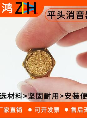 气动接头 电磁阀消声器BSLM平头消声器SLM-01/02/03/04分消音器