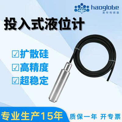 HPT-33投入式液位变送器传感器RS485水位计探头4-20mA压力数显