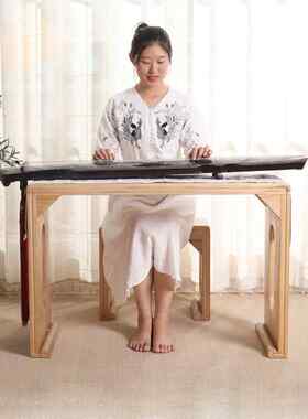烧泡桐实木古董共振古琴桌椅全套实木彩色钢琴桌古筝培训班专用课