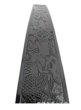 工艺品法器 黑漆双龙朝板 朝简手工雕刻双龙太极朝简笏板奏板