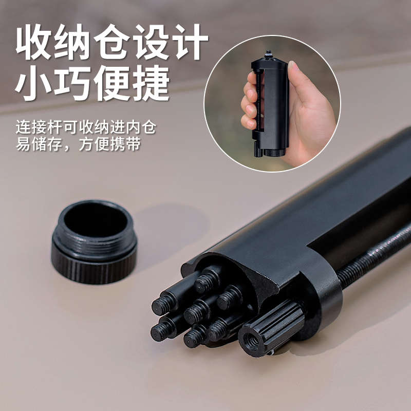 户外多功能三脚架灯架可拆卸铝合金灯架置物架露营可夹桌灯杆支架