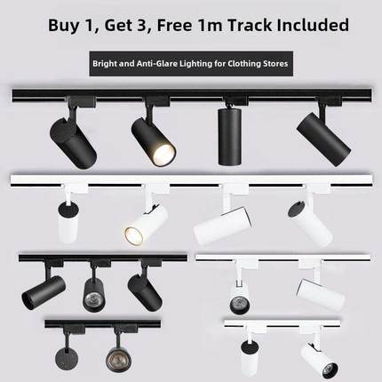 Led轨道灯服装商店聚光灯墙洗商业超亮表面安装天花板家用Cob轨道