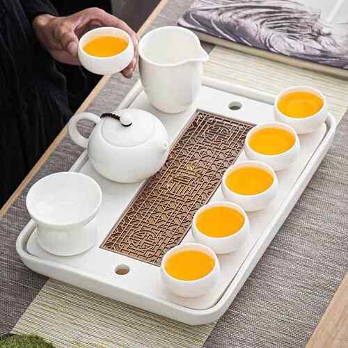 办储水茶盘瓷陶家用简约干泡台公便捷移动小茶台托盘室mz-1286高