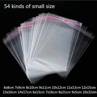 100pcs Clear Self-adhesive Sealing Plastic Bags Gift Jewelry