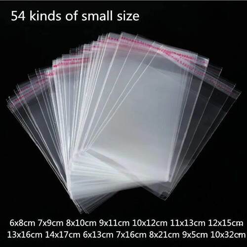 100pcs Clear Self-adhesive Sealing Plastic Bags Gift Jewelry
