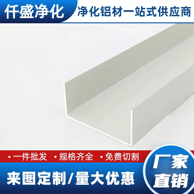 夹芯板配套50*50地槽净化车间铝材C型槽铝无尘车间U型槽50*25