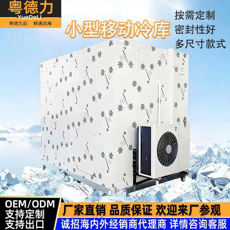粤德力商用小型移动冷库全套设备制冷式水果蔬菜保鲜库小冷冻库
