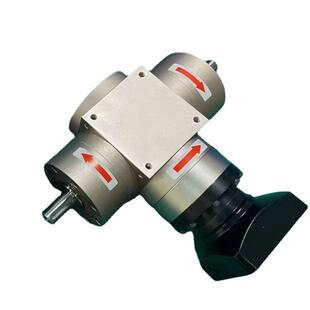 格瓦伺服电机伞齿轮换向器一进两出实心轴空心轴低背隙同步转向器