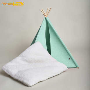 猫窝帐篷猫咪房夏季 中小型狗窝猫家居帐篷床宠物可拆洗半封闭猫屋