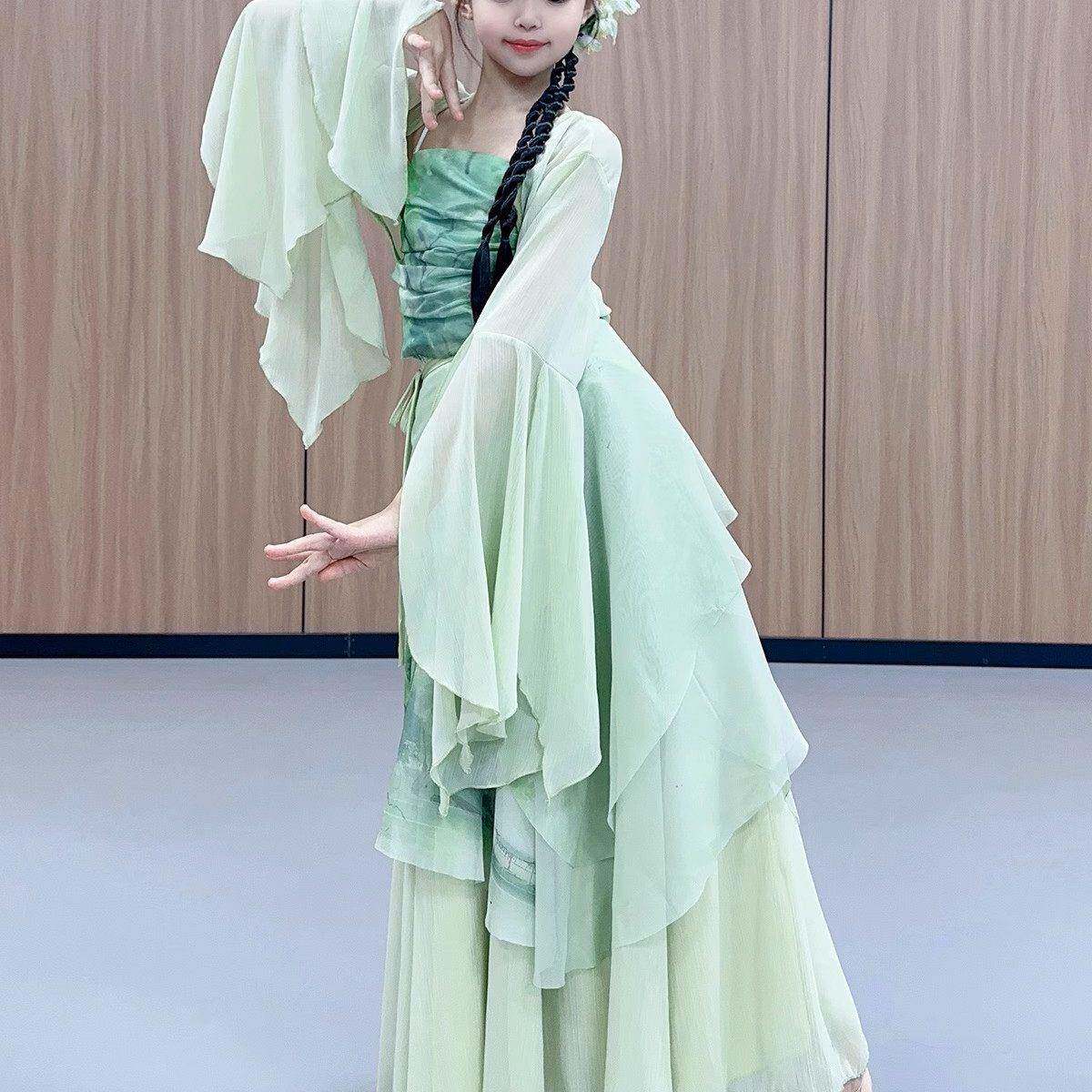 新款儿童古典舞蹈服女国风身韵飘逸仙气纱衣艺考表演服演出服套装