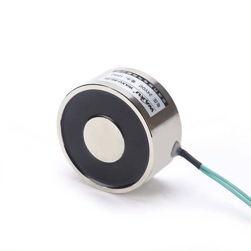 圆形吸盘式电磁铁WAXU-80/38吸力120KG起重牵引自动机械手电磁铁
