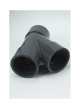 深灰Y型三通UPVC工业斜三通pvc水管化工管45度三通耐酸碱塑料管件