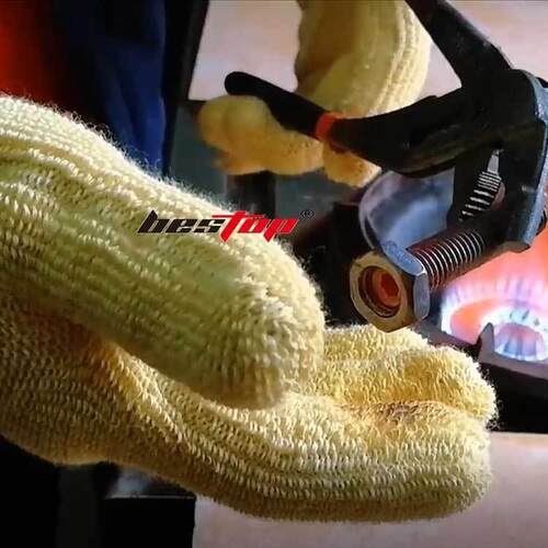 倍护bestop耐500度高温手套双层隔热手套B5035针织耐高温烘焙手套