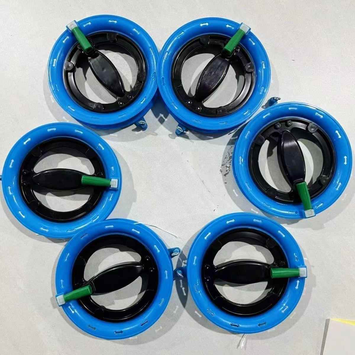 潍坊风筝新款自锁镂空蓝轮风筝放飞器材线板绕线器厂家