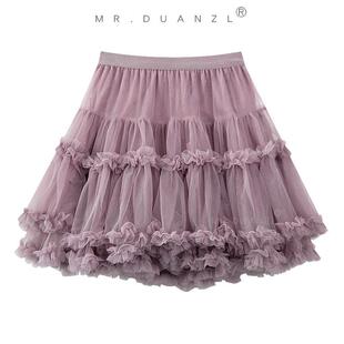 MRDUANZL纱裙蓬蓬公主短裙芭蕾蛋糕裙女半身a字裙防走光内衬裙子