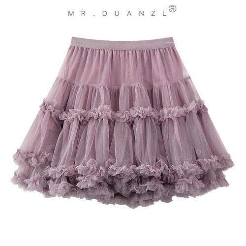 MRDUANZL纱裙蓬蓬公主短裙芭蕾蛋糕裙女半身a字裙防走光内衬裙子
