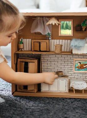 6 Pcs Mini Dolls Wooden Frame Model Miniature Photo Frames