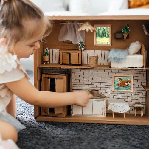 6 Pcs Mini Dolls Wooden Frame Model Miniature Photo Frames