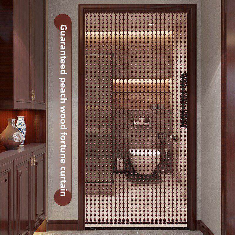 桃木葫芦珠帘风水门帘家居隔断窗帘客厅入口卧室浴室门帘无冲孔