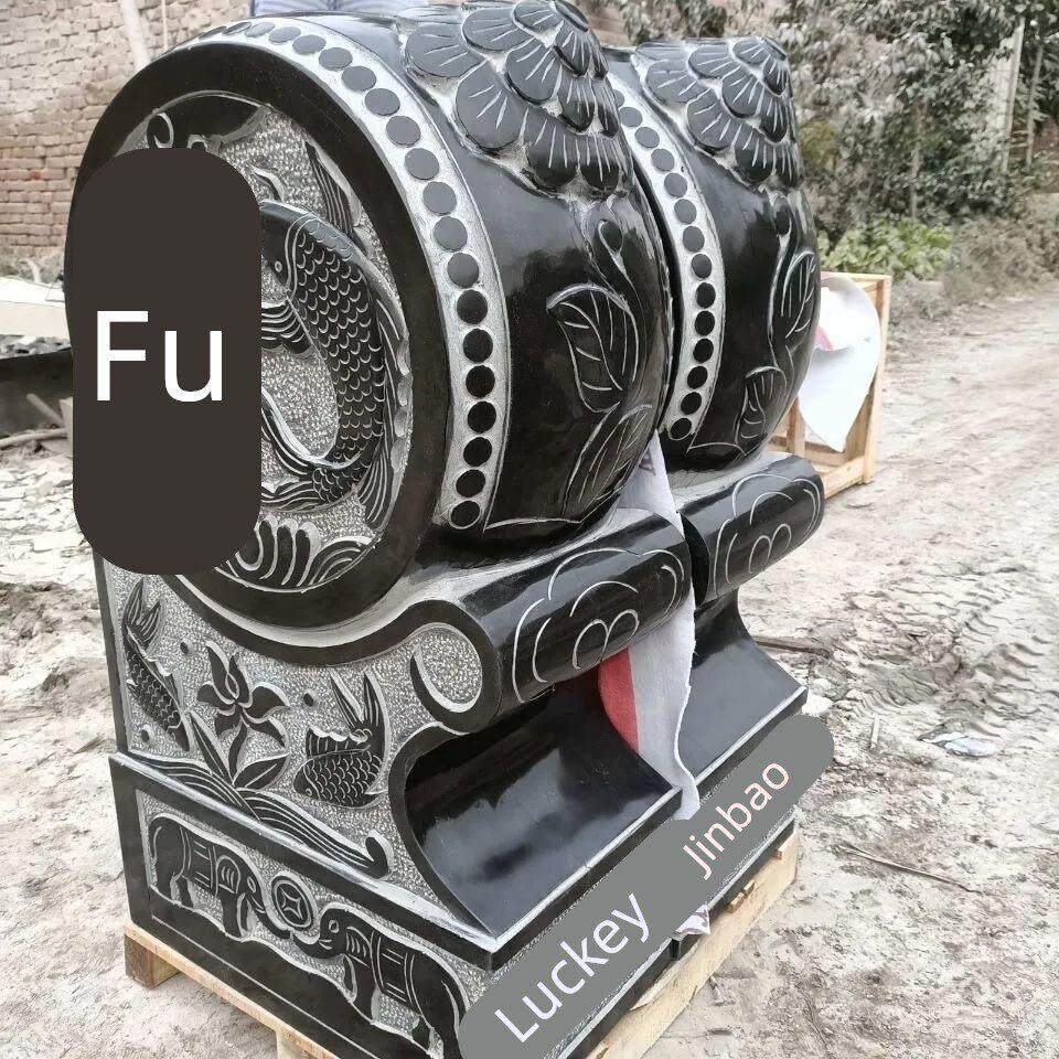 石雕门墩抱鼓石一对石鼓青石彷古小象貔貅麒麟家用招财镇宅摆件