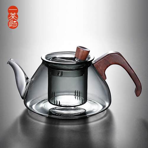 侧把玻璃小花茶壶泡冲茶家用沏茶壶茶水分离煮茶器单壶功夫红茶具
