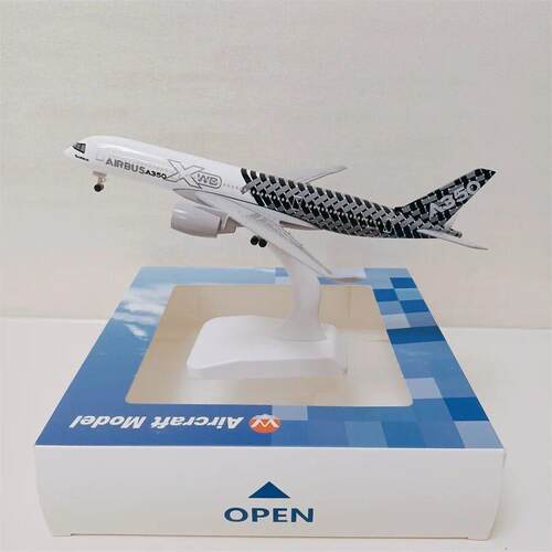 原厂涂装碳纤维20cm带轮拼装合金材料A350XWB原型机飞机模型航模