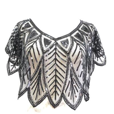 Evening shawl with beaded sequins, evening dress, qipao