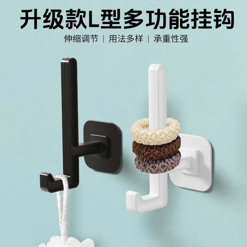 跨境螺丝款无痕卫生间打孔挂钩厨房收纳架浴室置物架衣帽子挂钩