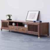 代新中式 黑桃BSL木现实电视柜收纳柜复古实木木卧室胡客厅家具简