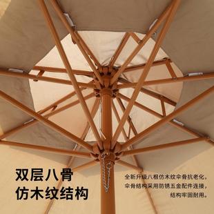 户外伞遮阳伞庭院民宿太阳伞室外商用网红仿古伞沙滩伞伸缩中昌悦