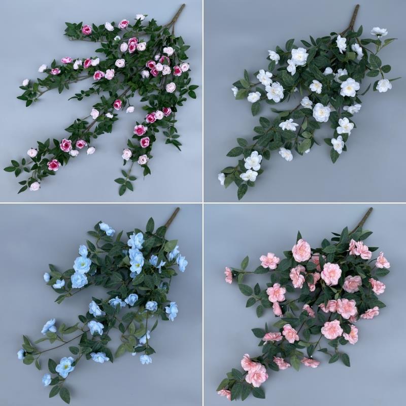 婚庆仿真花绢花壁挂藤条花单只花材婚礼堂吊顶装饰假花背景路引