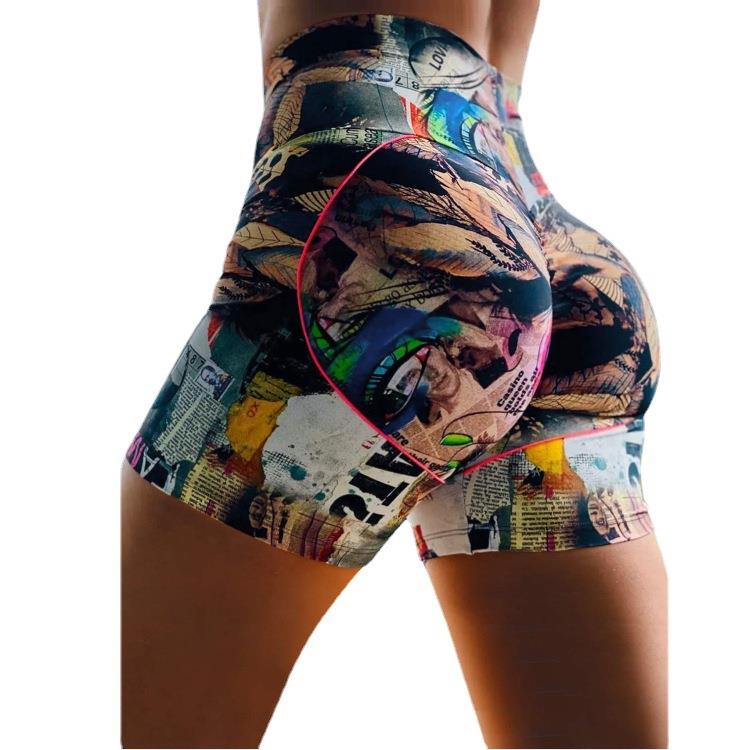 Elastic Slim Yoga High Waist Hip Lift Tight Three-quarter