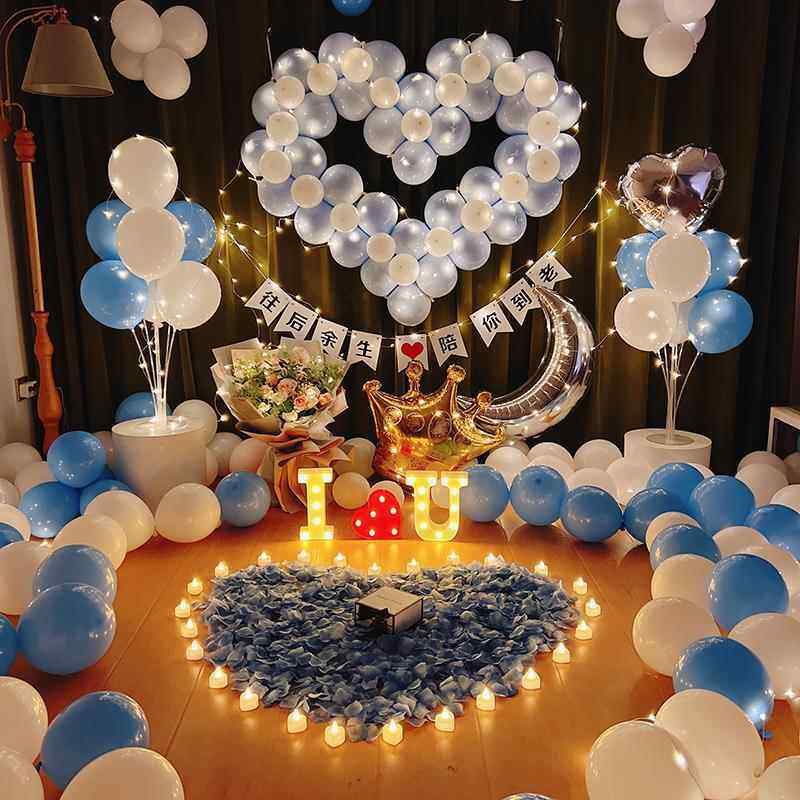 求布婚置房间的具表白惊喜气球DTO男女朋纪友浪漫背景道装饰场景