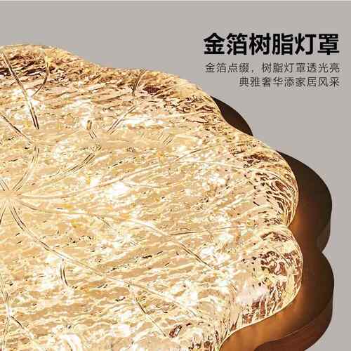 中古脂卧室吸顶灯树实木nvit107ag美式复古法灯式主卧灯全光谱护