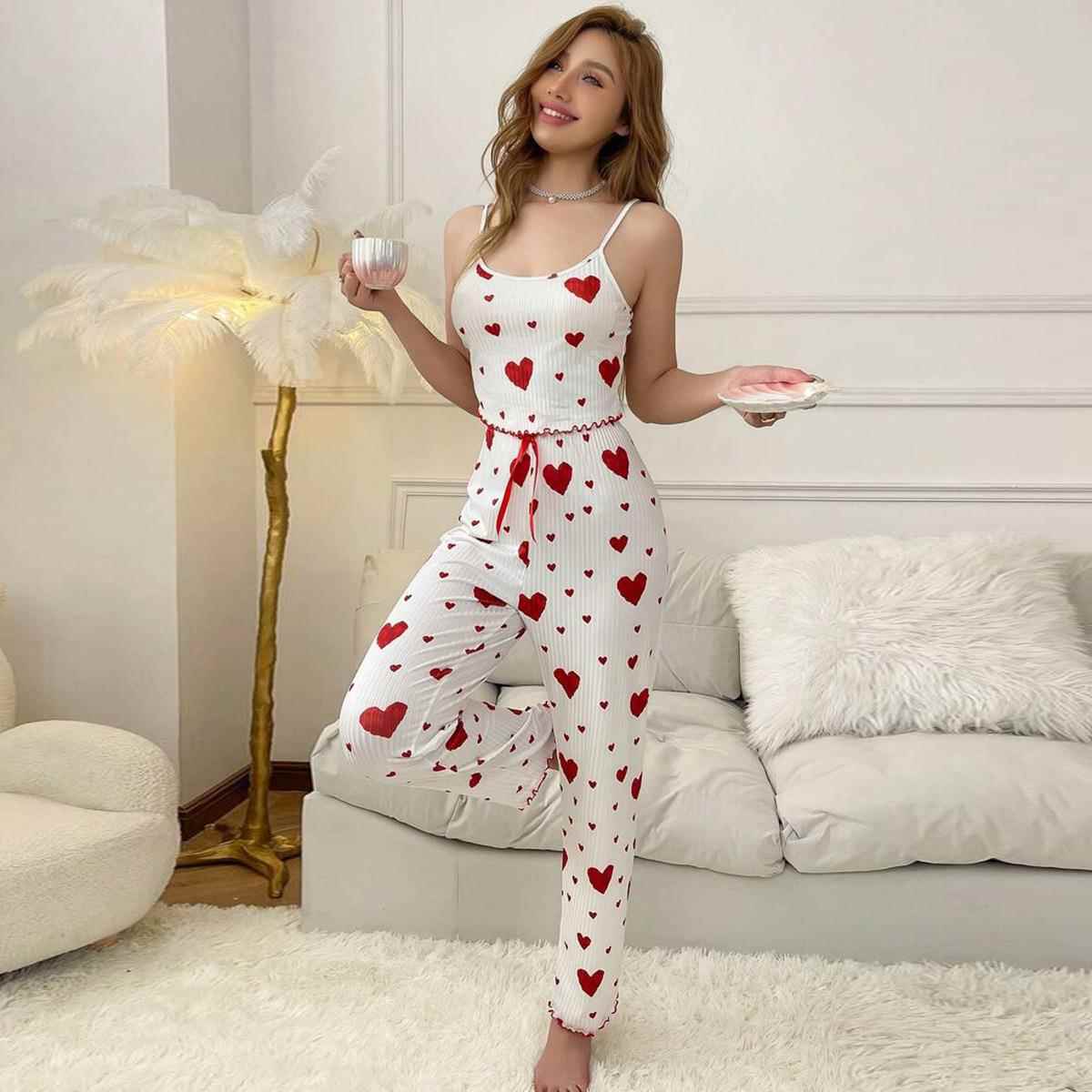 pajamas ventilate sleepwear tank printing love and white