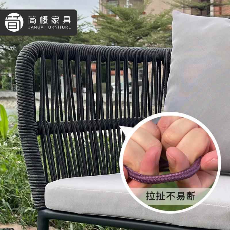 户外藤编餐桌椅组合休闲编藤桌椅室外花园庭院露台阳台三件套藤椅