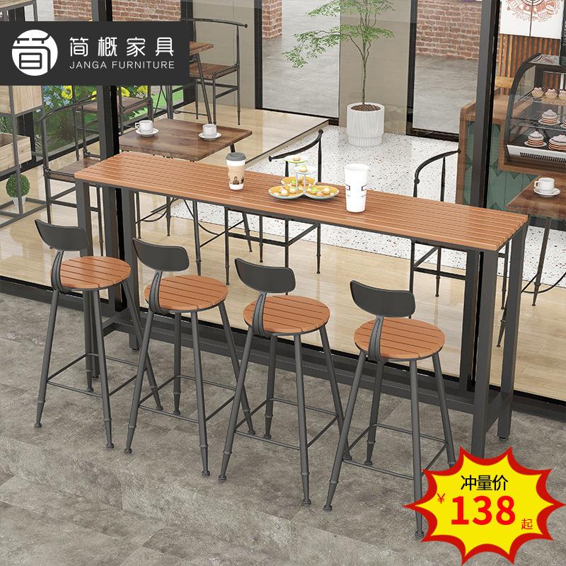 户外吧台椅露天餐吧酒吧咖啡厅奶茶店天台塑木高脚凳室外防水防晒