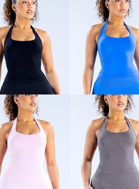 womens halter neck shapewear tank top with removable pads