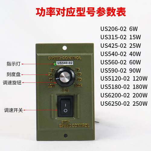 交流马达调速器电机减速调速开关US-206 560 5120 5180 590-02