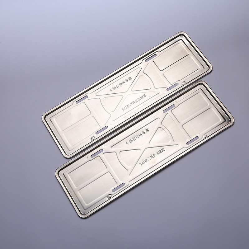 新交规304加厚不锈钢牌照框托架 蓝绿牌新能源电动汽车车牌托改装