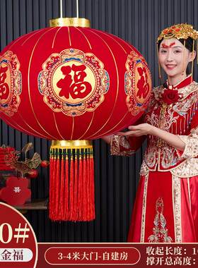 结婚灯笼新款灯笼新房户外灯笼红色新型灯笼阳台防水灯笼马年套装