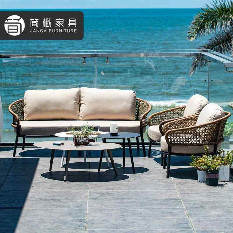 园户外墅446藤编别沙发休闲花茶庭院家具组合酒店露台外摆沙发椅,住宅家具,户外沙发,淘宝优惠券,粉丝福利购,淘宝优惠卷