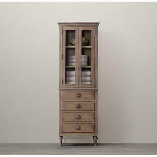 美式实木斗柜客厅小酒柜靠墙电视边柜多功能夹缝收纳储物柜立柜