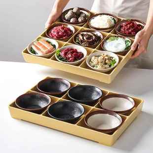密胺餐具四六九宫格菜盘火锅拼盘配菜格子餐盘商用塑料小碗菜盘子