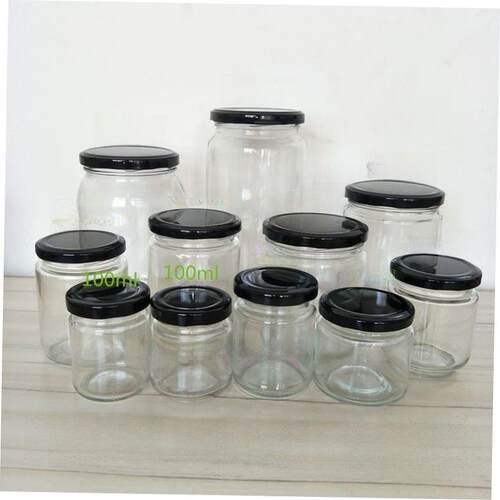 Circular glass jar pickles bottles jam jars of honey bottle
