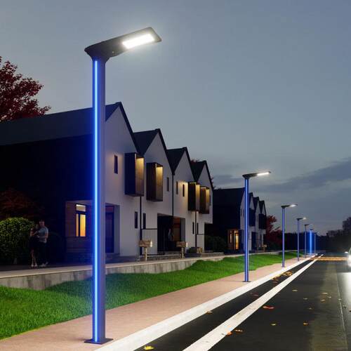 一体化路灯户外LED庭院灯人体感应灯道路照明工程照明路灯