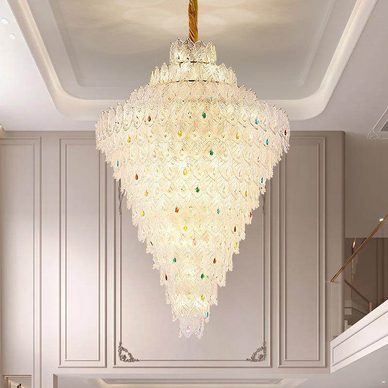 轻奢别墅水晶大厅灯中山灯饰法式北欧创意餐厅卧室灯简欧客厅吊灯